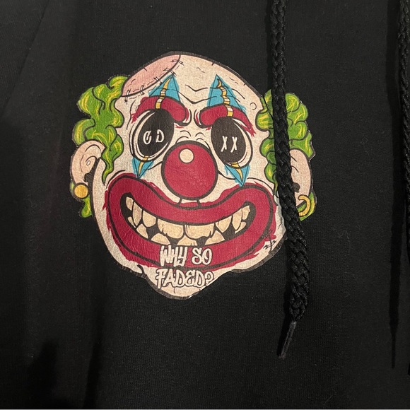 Why So Faded Creepy Clown Vintage Sweatshirt Never Worn Sz Small Unisex Grunge - Picture 4 of 4